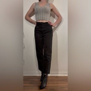Everlane Kick Crop Black Pants high waist wide leg